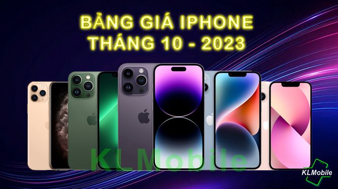 Bang gia iphone thang 10-2023
