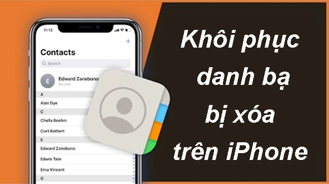 khoi phuc danh ba bi xoa tren iPhone