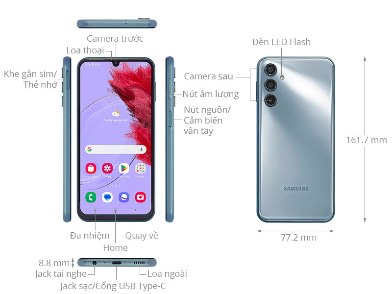 Samsung Galaxy M34 5G - Smartphone tam trung dang mua voi hieu nang an tuong