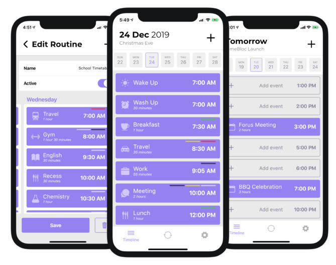 TimeBloc, mot ung dung iOS danh cho iPhone, ra doi nham ho tro nguoi dung lap ke hoach theo phuong phap time blocking – phuong phap phan bo thoi gian thanh tung khoi ro rang de nang cao hieu suat va giam su phan tam
