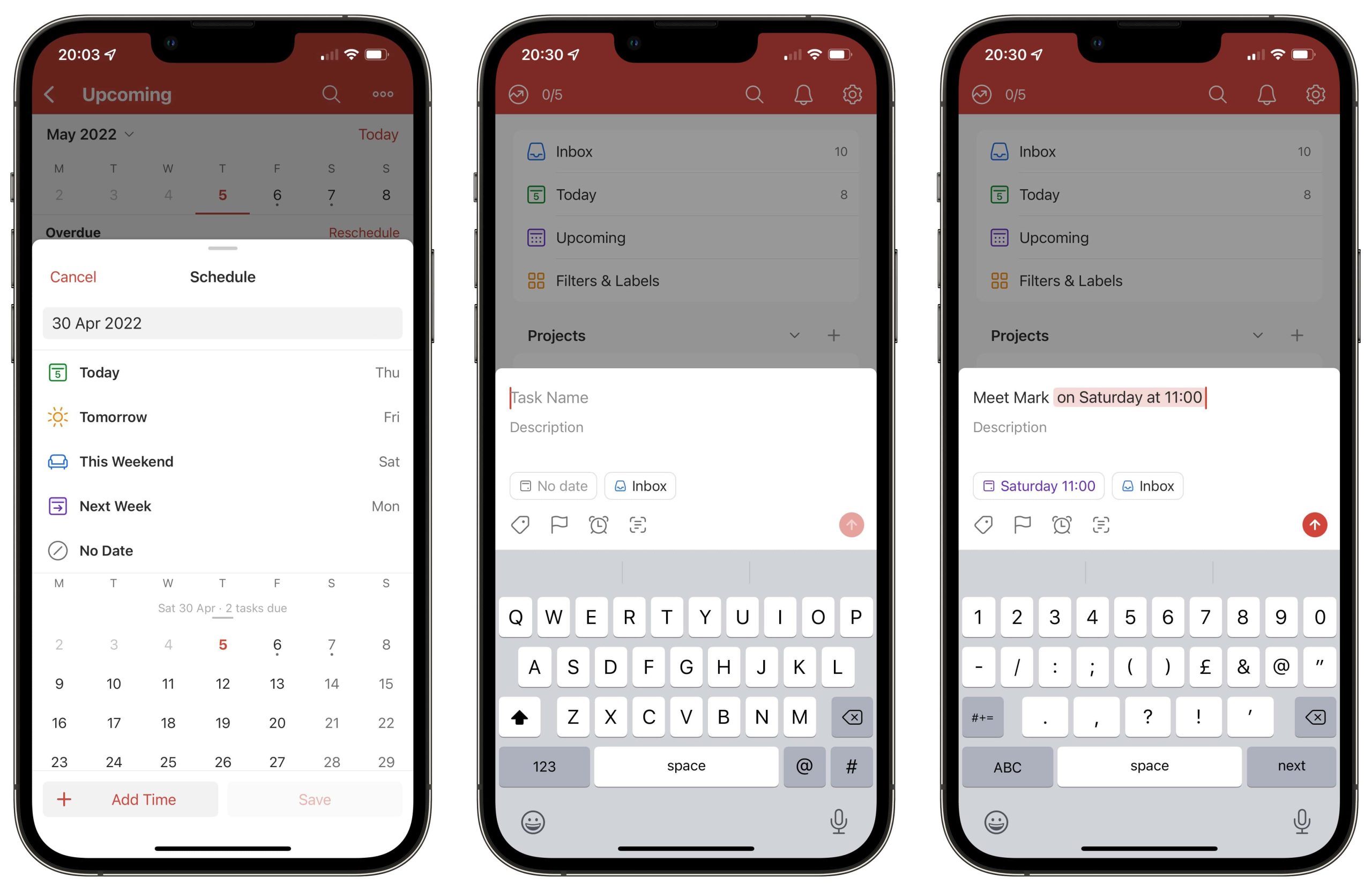 Todoist noi bat voi giao dien don gian, tinh te va de su dung, phu hop voi triet ly thiet ke cua Apple. Tren iPhone, ung dung tan dung man hinh cam ung va cac thao tac vuot de giup nguoi dung them, chinh sua va sap xep nhiem vu mot cach nhanh chong