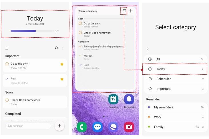 Samsung Reminder la mot ung dung quan ly ghi chu va loi nhac duoc phat trien boi Samsung, tich hop san trong hau het cac thiet bi chay Android thuoc dong Galaxy