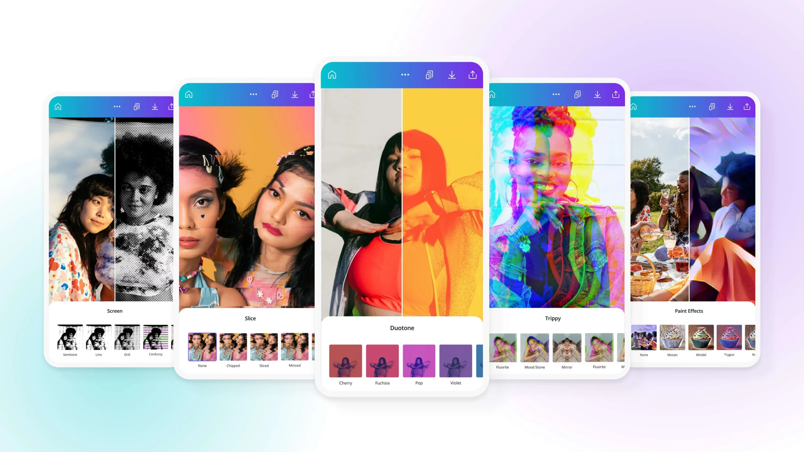 Ngay khi mo ung dung Canva tren iPhone, nguoi dung se bi an tuong boi giao dien truc quan va gon gang. Cac mau thiet ke duoc sap xep theo tung danh muc ro rang nhu: bai dang Instagram, video TikTok, thuyet trinh, ap phich, danh thiep, thiep moi, v.v.