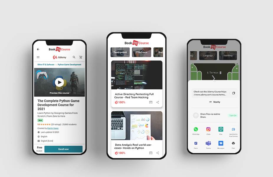 Udemy tren iPhone mang den kho noi dung khong lo voi hang chuc ngan khoa hoc thuoc moi linh vuc: tu lap trinh, thiet ke do hoa, marketing, phat trien ban than cho den cac ky nang mem nhu giao tiep, thuyet trinh, quan ly thoi gian…
