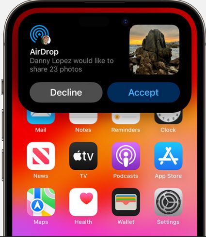 chuyen du lieu qua AirDrops