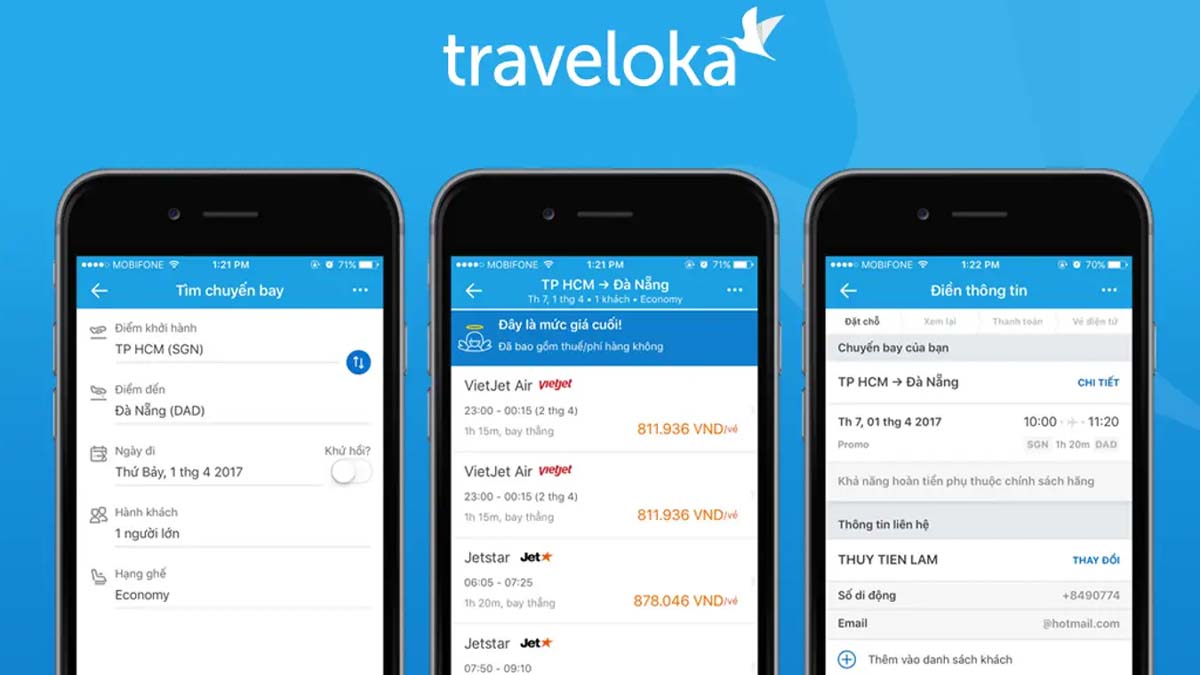 Traveloka tren iPhone la mot ung dung du lich toan dien, tien loi va dang tin cay, dap ung hau het moi nhu cau tu viec dat ve may bay, khach san, den tour, ve tham quan va nhieu dich vu lien quan
