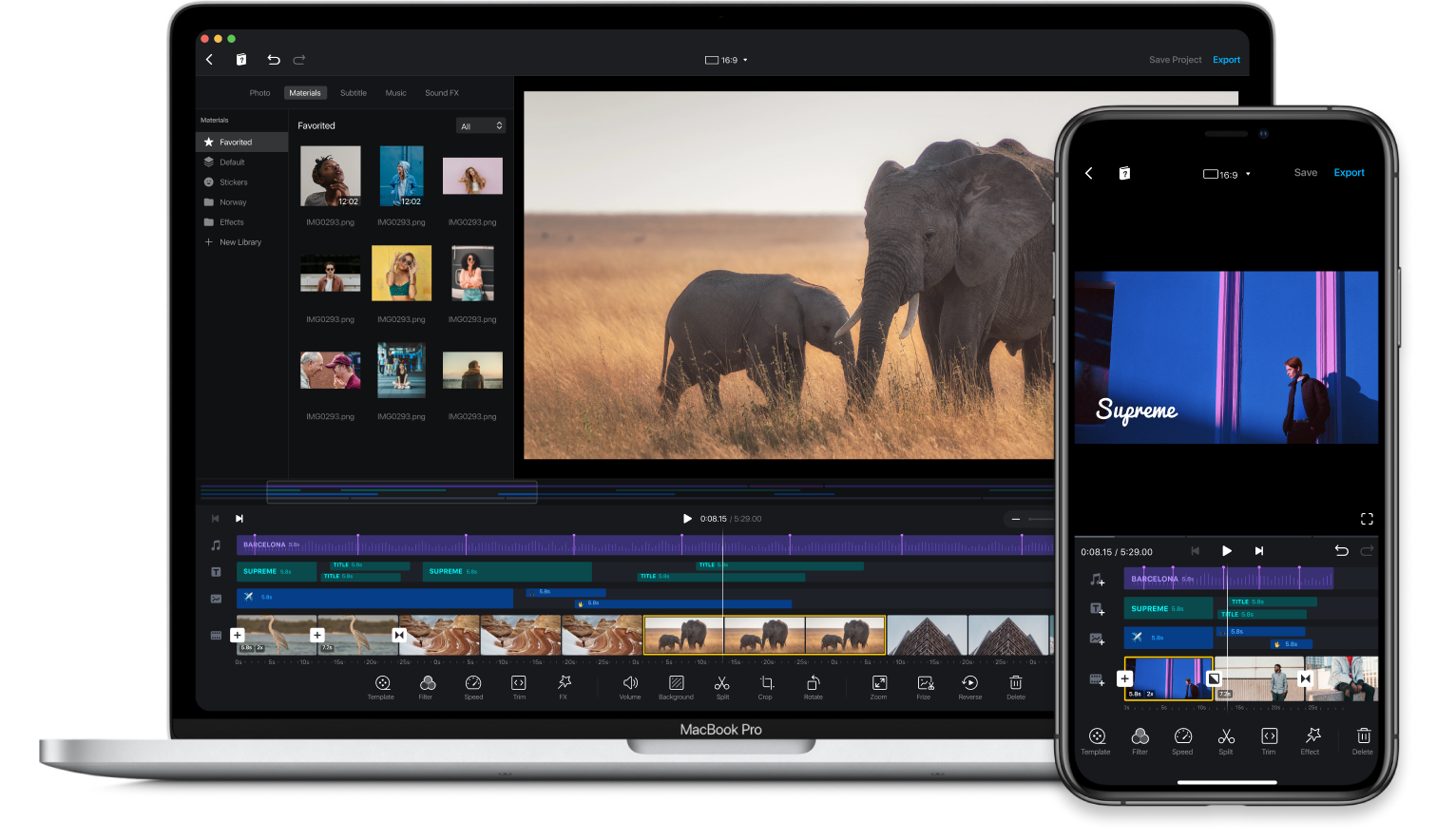 VN Video Editor so huu giao dien toi gian, truc quan nhung van day du cac cong cu can thiet. Khi mo ung dung tren dien thoai Samsung, nguoi dung de dang nhan thay bo cuc ro rang, logic, ho tro thao tac bang cam ung muot ma