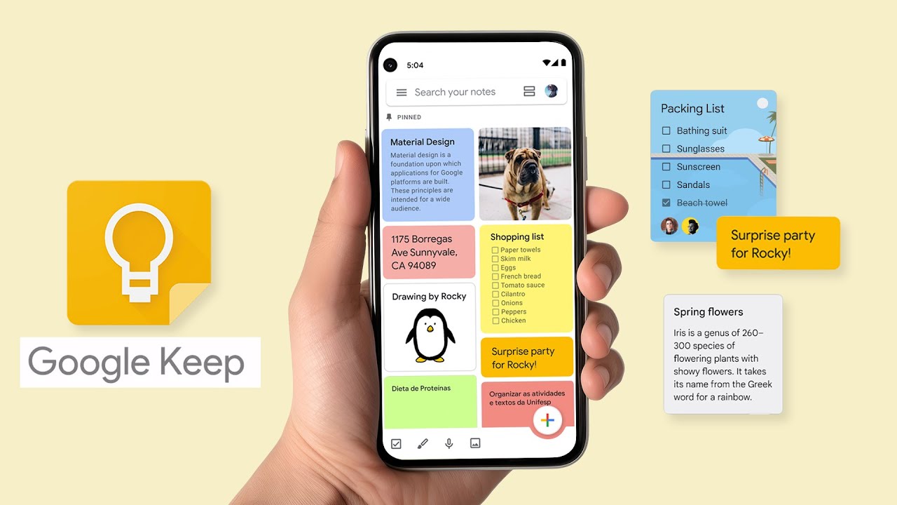 Google Keep la cong cu ghi chu don gian nhung day du tinh nang, giup nguoi dung Samsung ghi lai y tuong, sap xep cong viec, theo doi cuoc song ca nhan mot cach gon gang va hieu qua