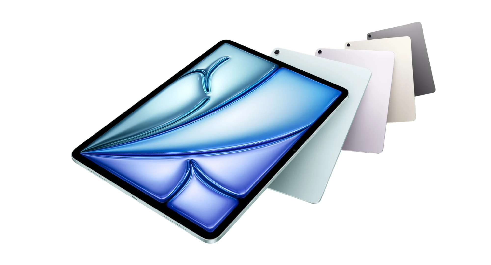 iPad Air 7 tiep tuc duy tri thiet ke hien dai voi vien man hinh mong deu, canh vuong tinh te va than may nhom nguyen khoi. Thiet bi co do mong chi khoang 6.1mm va trong luong chua den 500g, giup ban de dang mang theo ben minh moi luc moi noi
