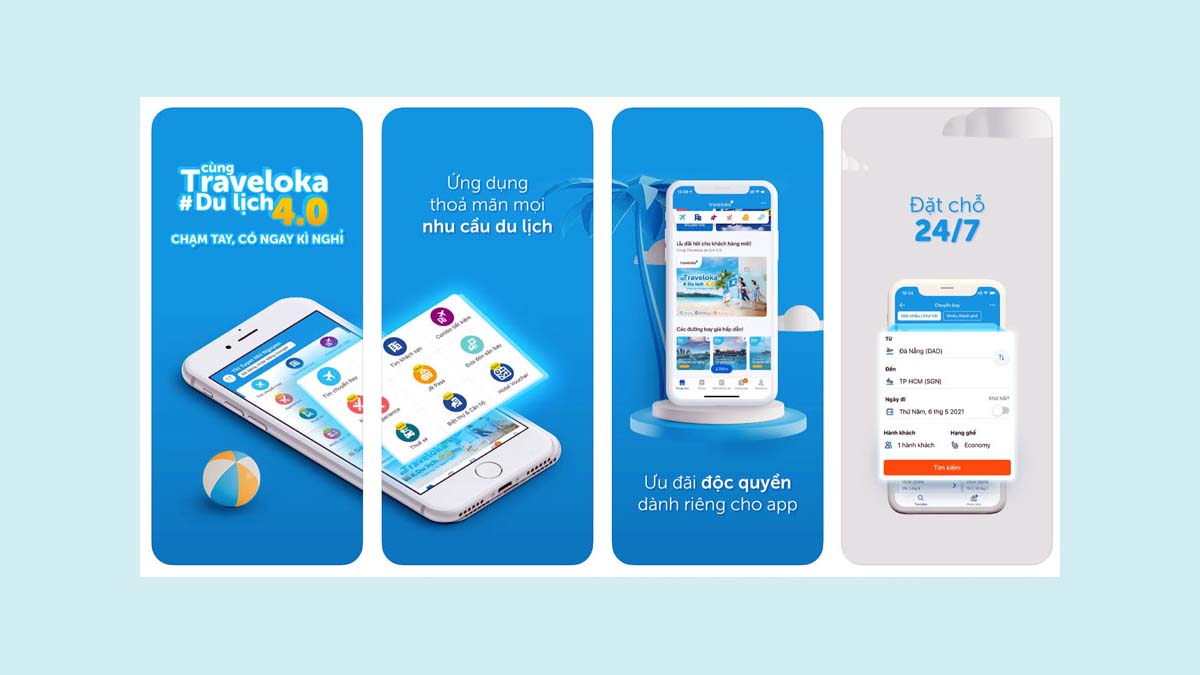 Traveloka tren iPhone duoc thiet ke toi uu hoa cho he dieu hanh iOS, giup cac thao tac tim kiem, dat dich vu va thanh toan dien ra nhanh chong, on dinh
