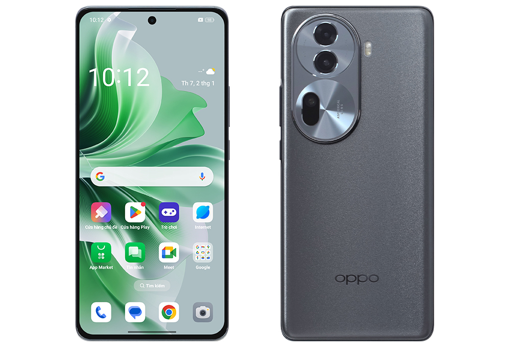 OPPO Reno11 Pro mang ngon ngu thiet ke dam chat thoi trang voi than may mong nhe, cac goc canh bo cong mem mai va mat lung duoc hoan thien min mang, tao cam giac cao cap ngay tu cai nhin dau tien